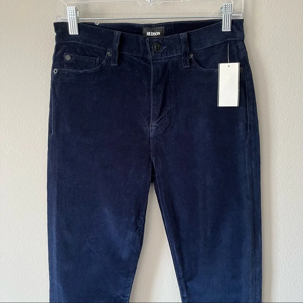 Hudson Jeans NWT Barbara High Waist Super Skinny Ankle Dark Obsidian Velvet 27